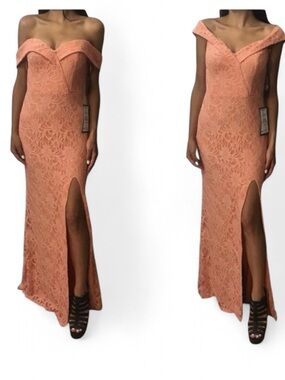City Studio Elegant Off-Shoulder Lace Dress